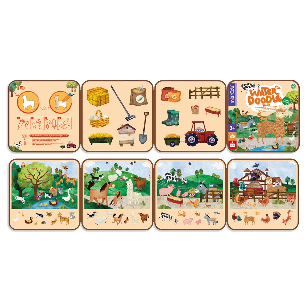 mierEdu - Water Doodle Book - Farm Animals