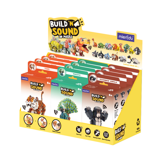 mierEdu - Build n Sound 3D Puzzle - Jungle - 12 Unit Display