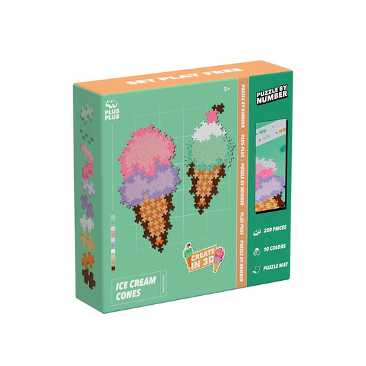 Plus-Plus - Puzzle by Number - Ice Cream Cones - 250pcs