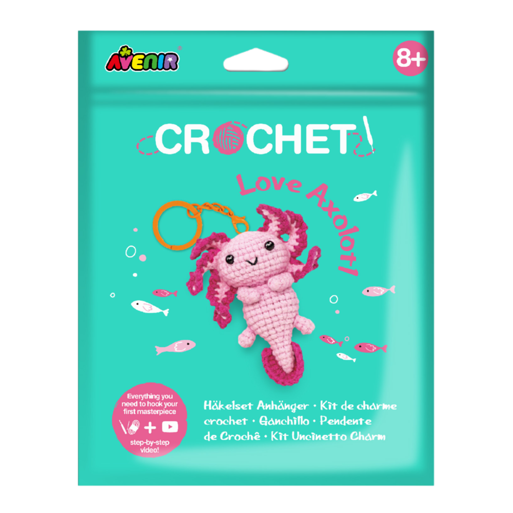 Avenir - Crochet Keychain - Love Axolotl