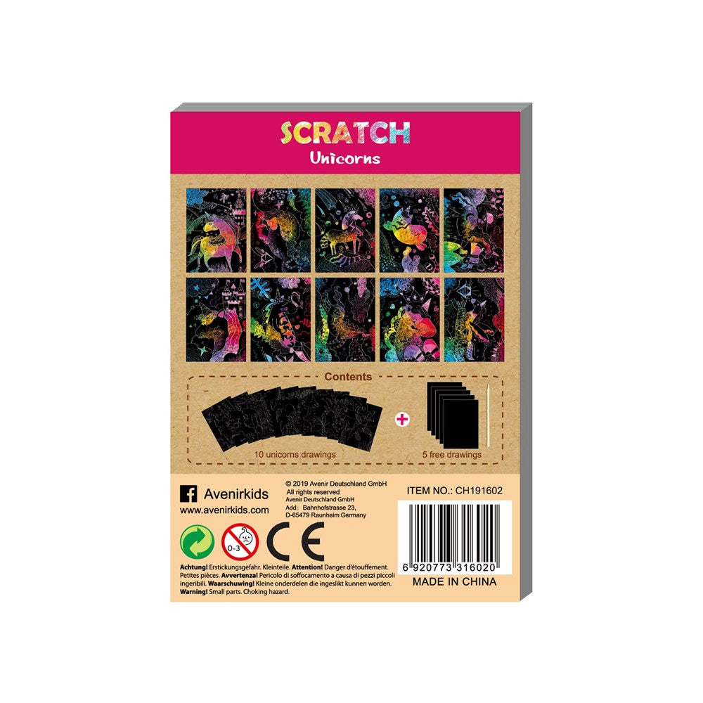 Avenir - Mini Scratch Book - Unicorns - 12 Unit Display
