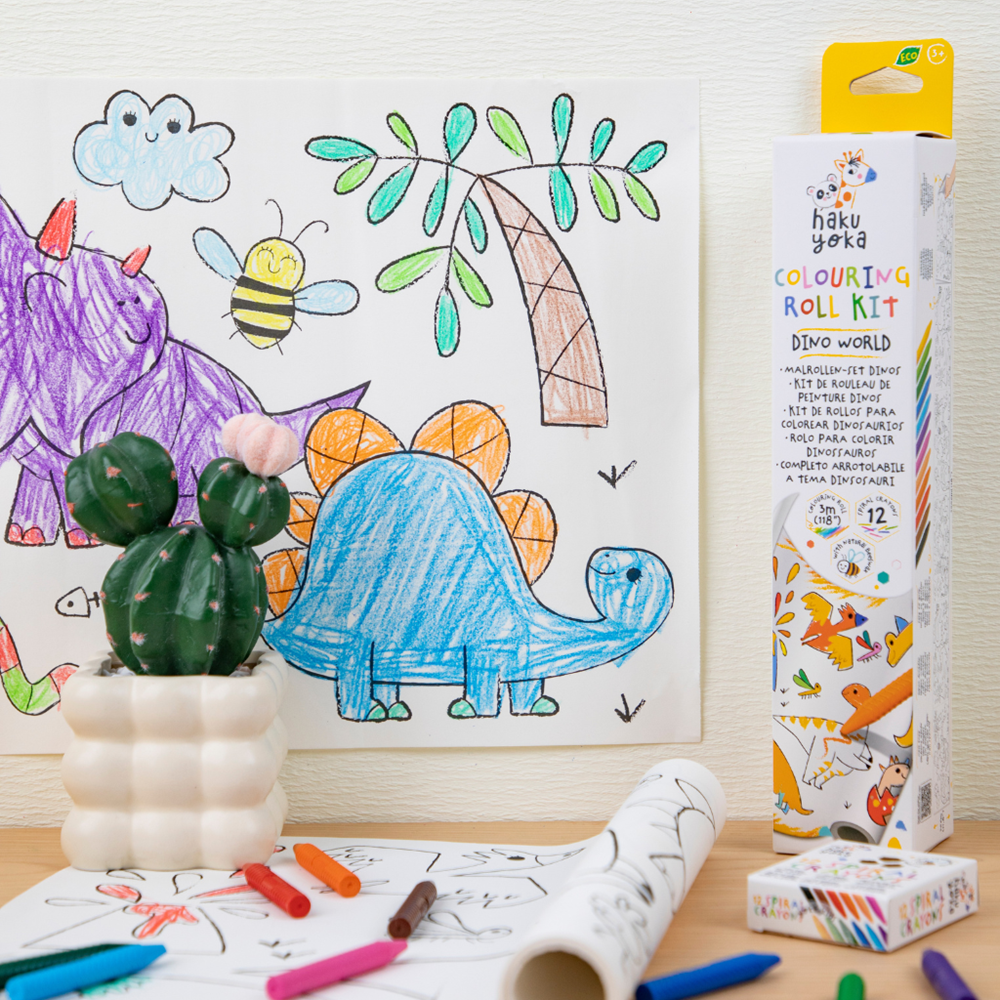 Haku Yoka - Colouring Roll Kit - Dino World