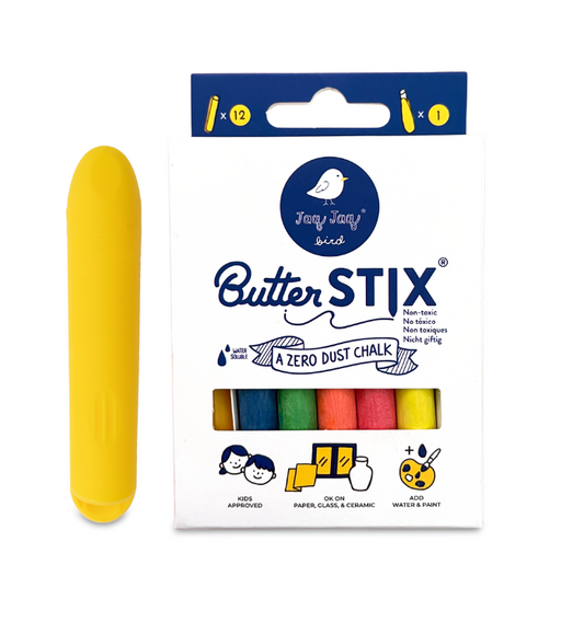 Jaq Jaq Bird - ButterStix 12pk Assorted Colors + Holder