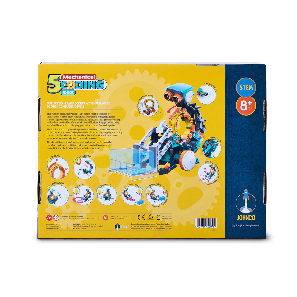 Johnco - 5 in 1 Mechanical Coding Robot