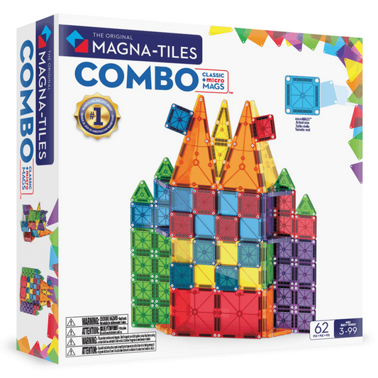 MAGNA-TILES - Combo + microMAGS - 62 Piece Set