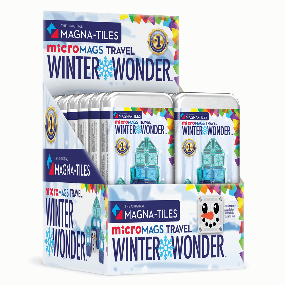 MAGNA-TILES - microMAGS Winter Wonder Travel Set - 26 Piece Set - 12 Unit Counter Display