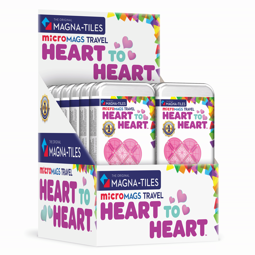 MAGNA-TILES - microMAGS Heart To Heart Travel Set - 26 Piece Set - 12 Unit Counter Display