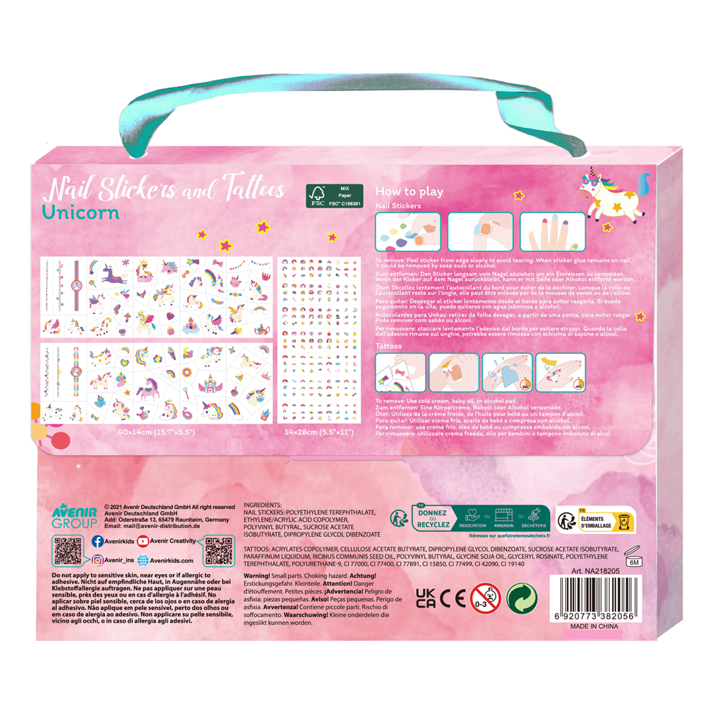 Avenir - Nail Stickers and Tattoos - Unicorns