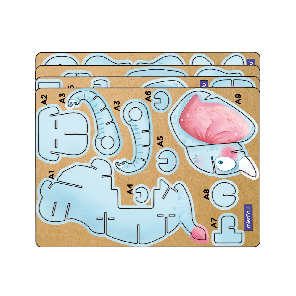mierEdu - Build n Sound 3D Puzzle - African Elephant