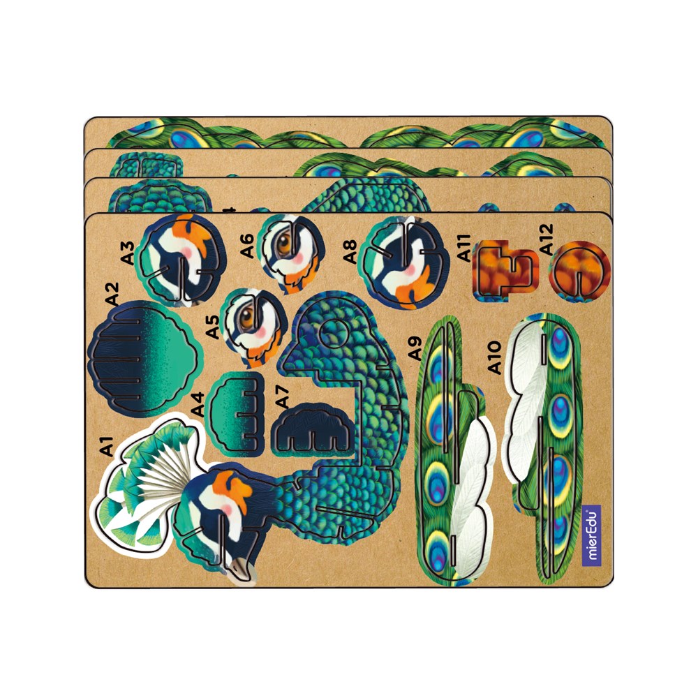 mierEdu - Build n Sound 3D Puzzle - Peacock