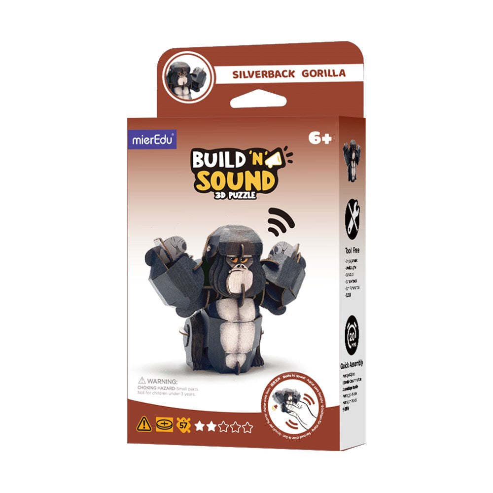 mierEdu - Build n Sound 3D Puzzle - Silverback Gorilla