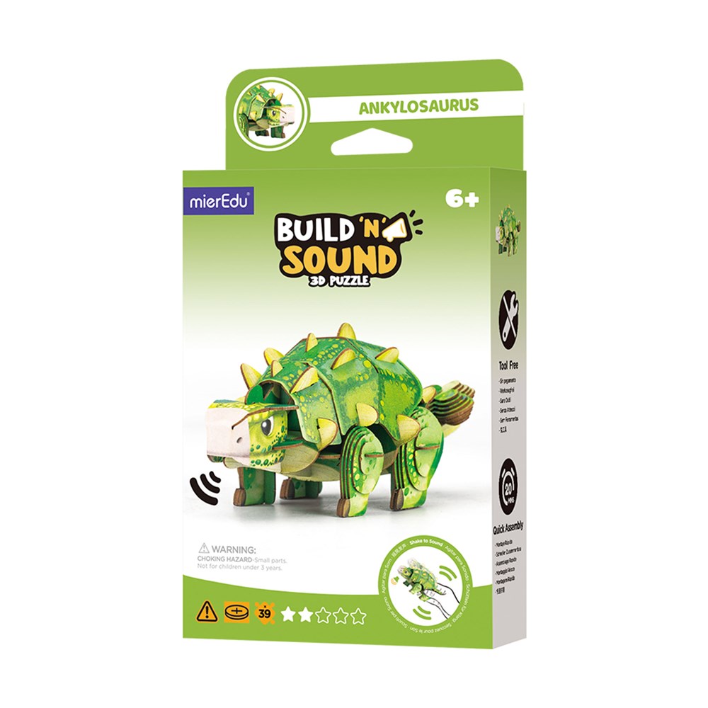 mierEdu - Build n Sound 3D Puzzle - Ankylosaurus