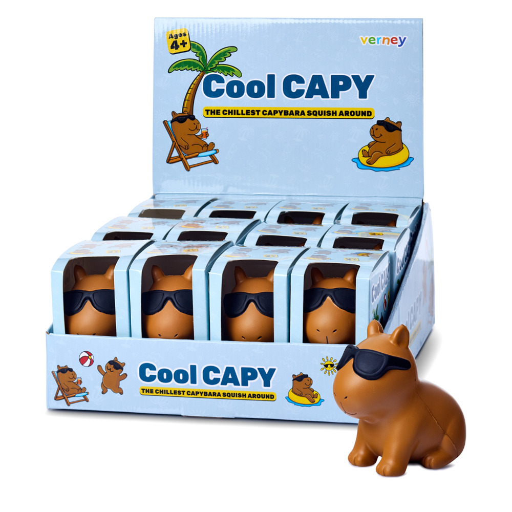 Verney - Cool Capybara - Squish Toy - 12 Unit Display