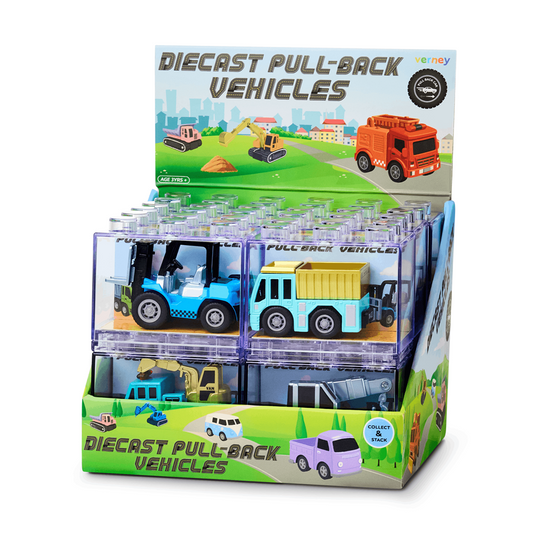 Verney - Diecast Pull-Back Vehicles - Construction Series - 12PC CDU