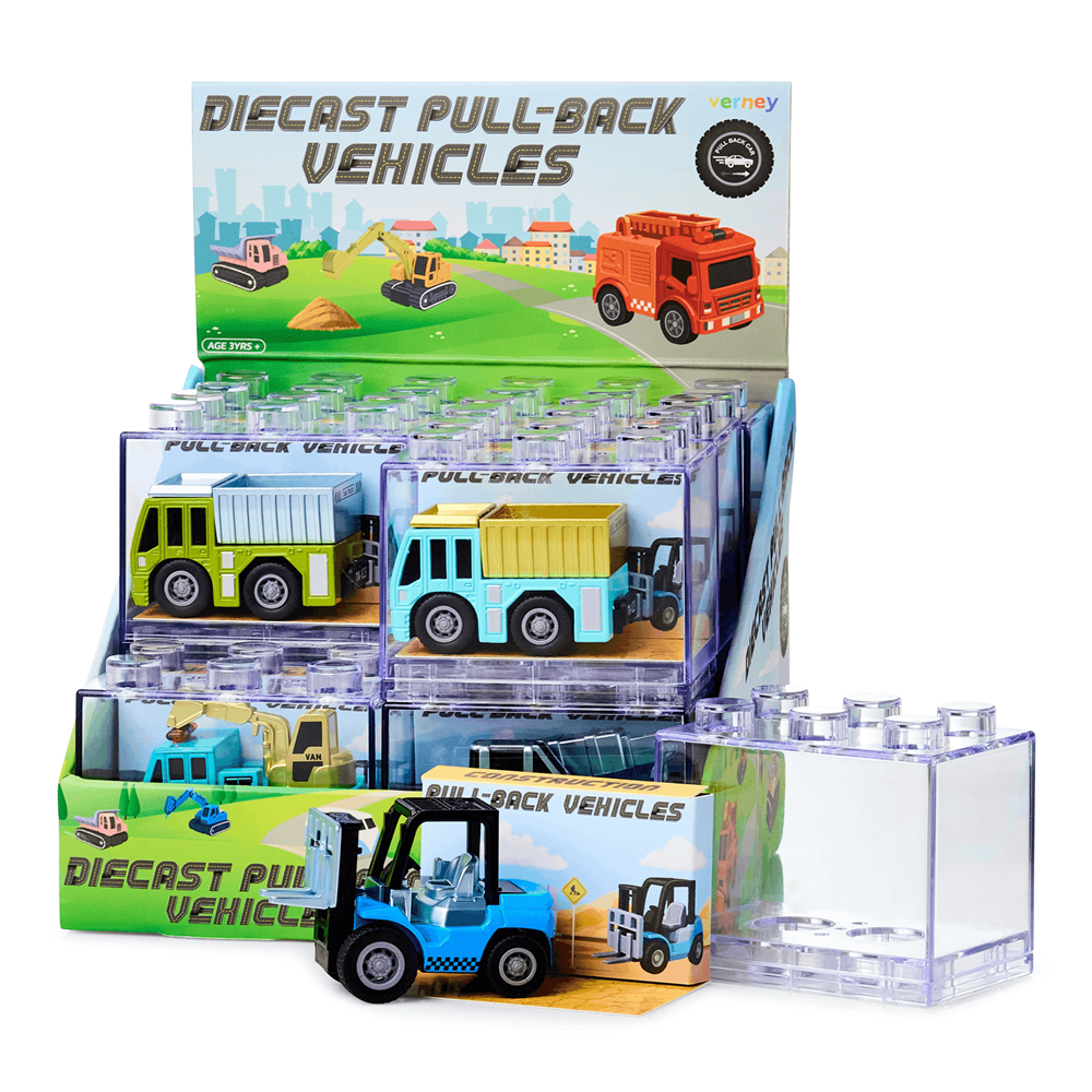 Verney - Diecast Pull-Back Vehicles - Construction Series - 12PC CDU