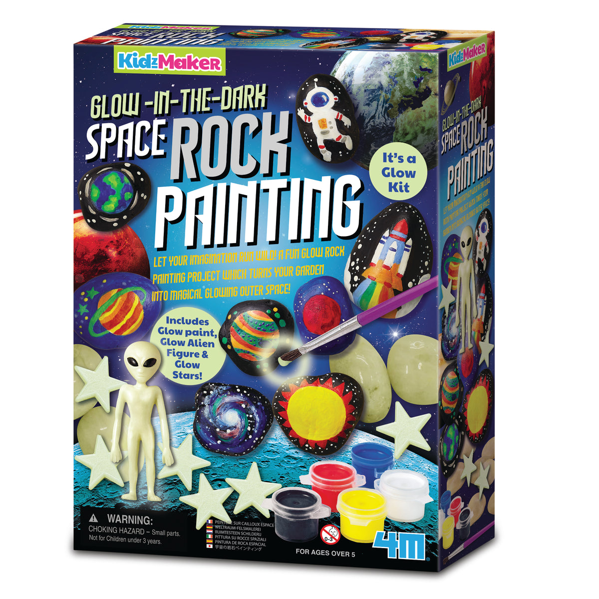 4M - KidzMaker - Glow in the Dark Space Rock Painting - view 4