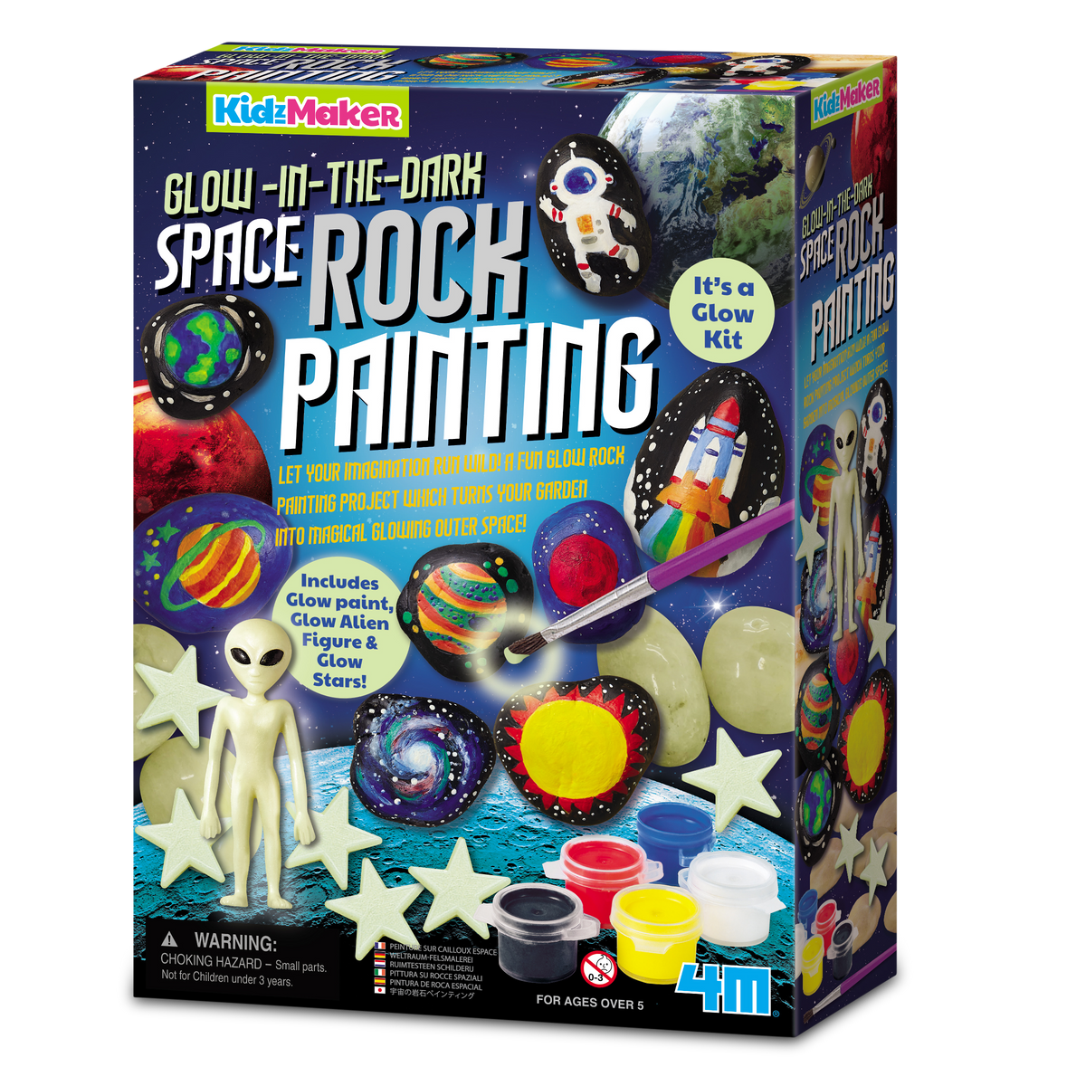 4M - KidzMaker - Glow in the Dark Space Rock Painting - view 5