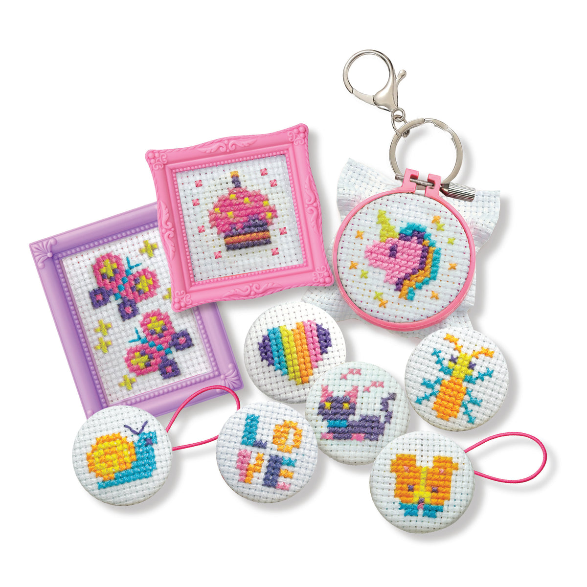 4M - KidzMaker - Mini Cross Stitch - Buttons - view 6