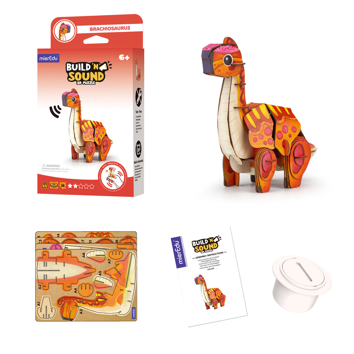 mierEdu - Build n Sound 3D Puzzle - Brachiosaurus - view 2