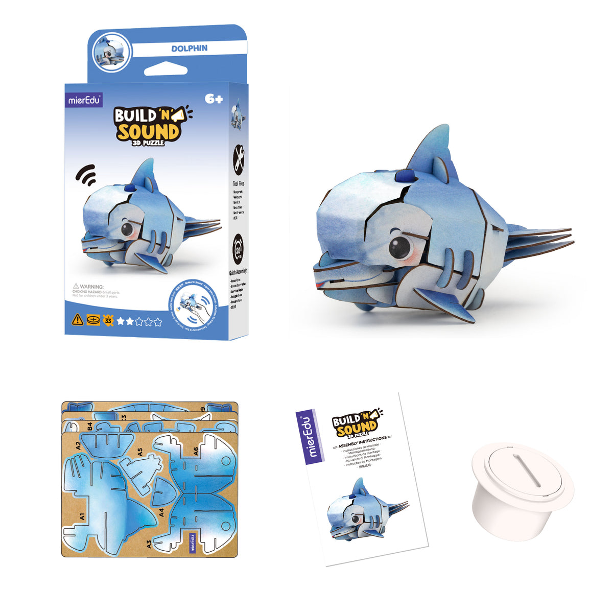 mierEdu - Build n Sound 3D Puzzle - Dolphin - view 4