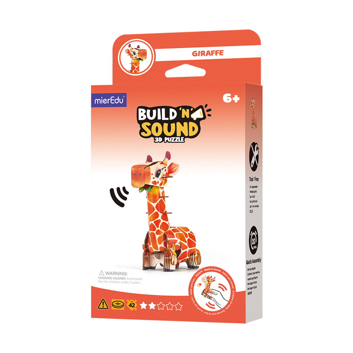mierEdu - Build n Sound 3D Puzzle - Giraffe - view 2