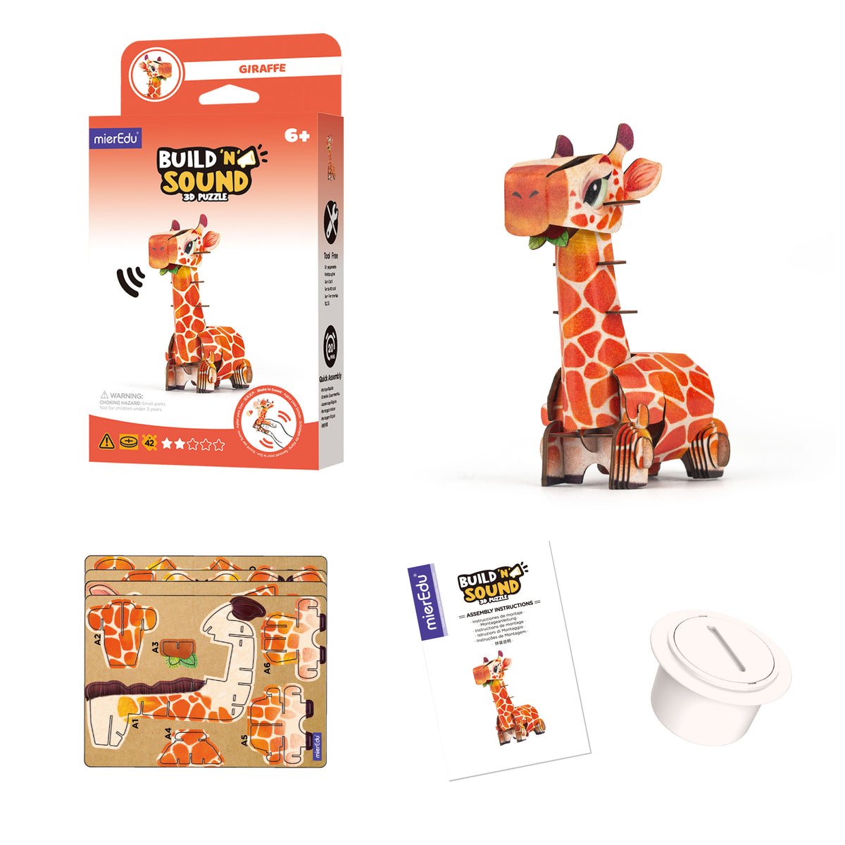 mierEdu - Build n Sound 3D Puzzle - Giraffe - view 5