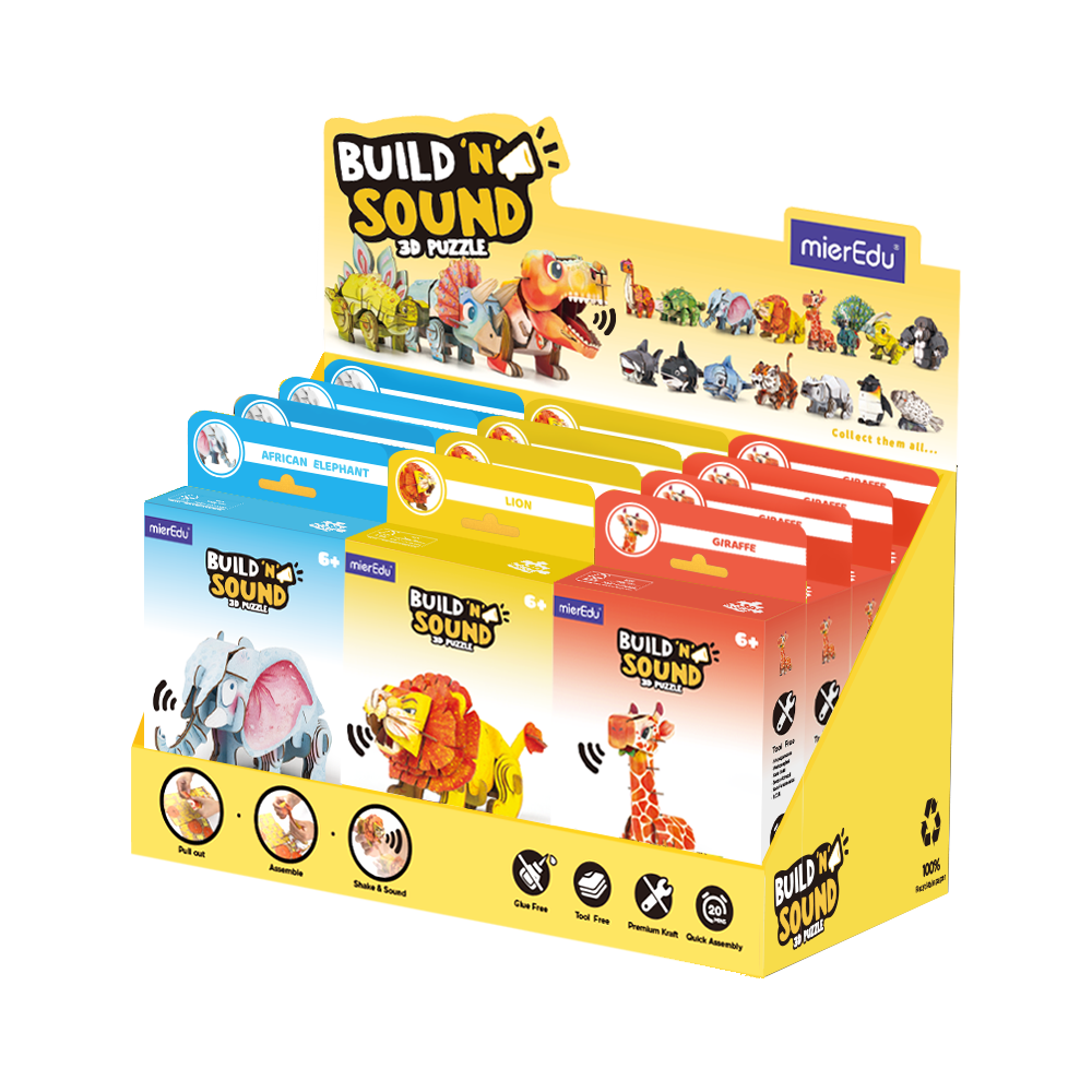 mierEdu - Build n Sound 3D Puzzle - Safari - 12 Unit Display - view 2