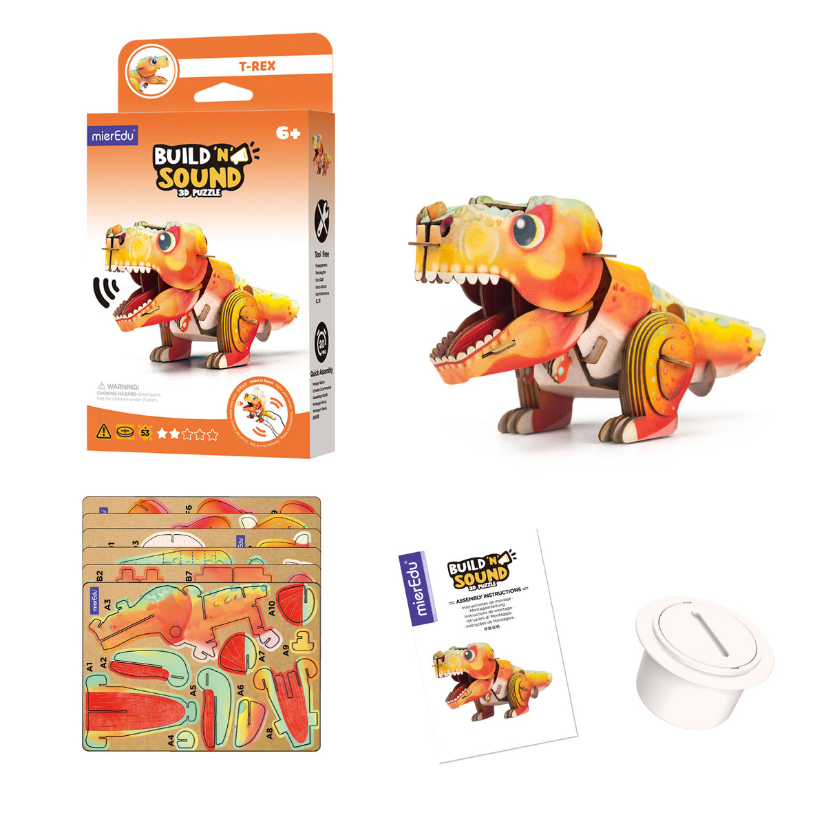 mierEdu - Build n Sound 3D Puzzle - Tyrannosaurus Rex - view 3