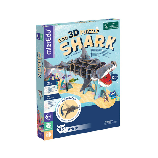 mierEdu - Eco 3D Puzzle - Great White Shark Deluxe